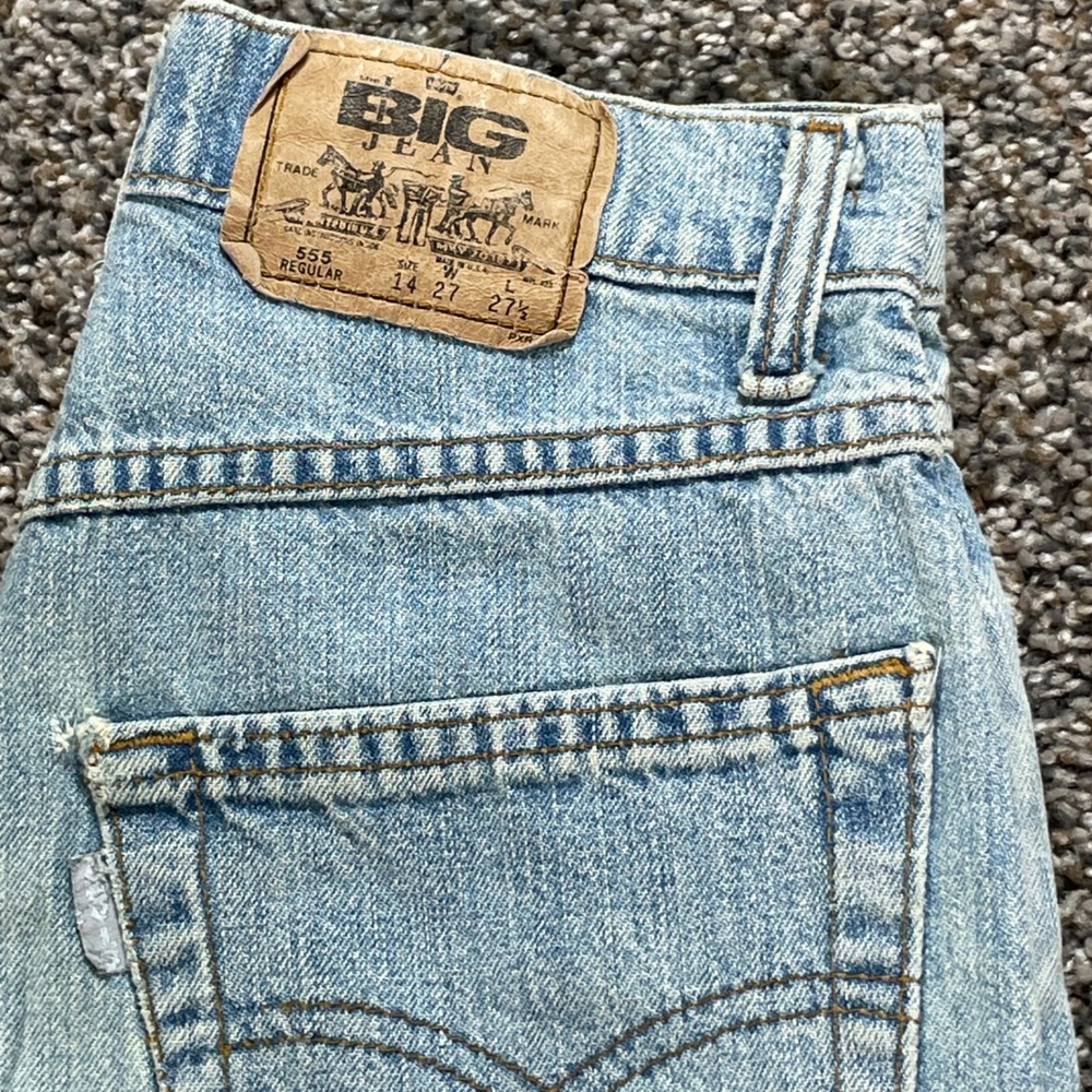 Vintage Levi's SliverTab Women's 13 Shorts USA Made Big Jean Light Wash 90s - Picture 11 of 11